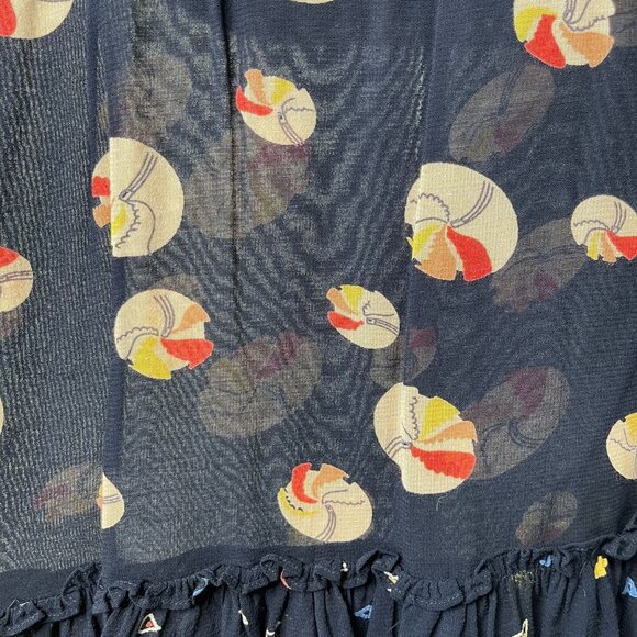 Stella Mc Cartney Kid's Blue Ruffle Geometric Printed Dress Size 8 Years - Picture 7 of 7